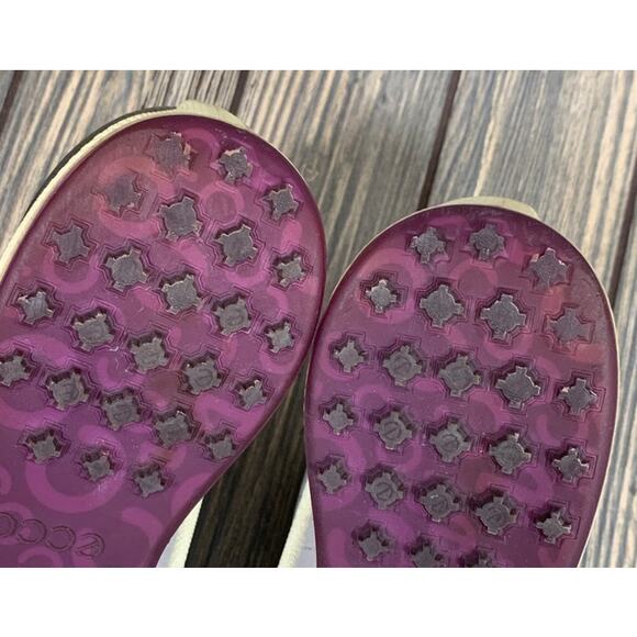 Ecco Womens Biom Spikeless Golf Shoes Yak Leather Gray Purple 40 EU 9 US - Picture 9 of 11